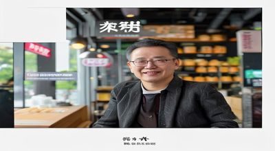 91豆花加盟商故事视频封面，一位成功开店的加盟商在门店前接受采访，背景是热闹的门店